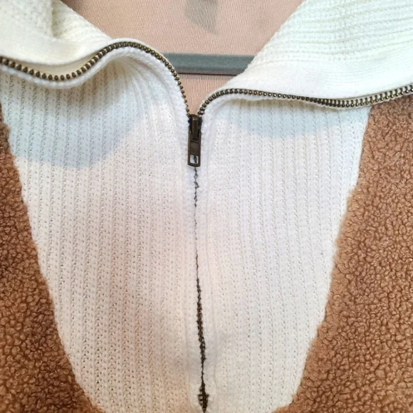 Anthropologie Dolan Left Coast Sherpa Oversized Collar Quarter Zip Sweat… - Picture 11 of 14